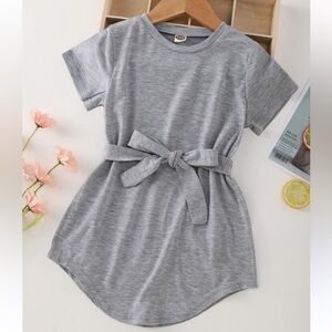 SHEIN Heather Gray Belted Tshirt Dress Girls Size 3T